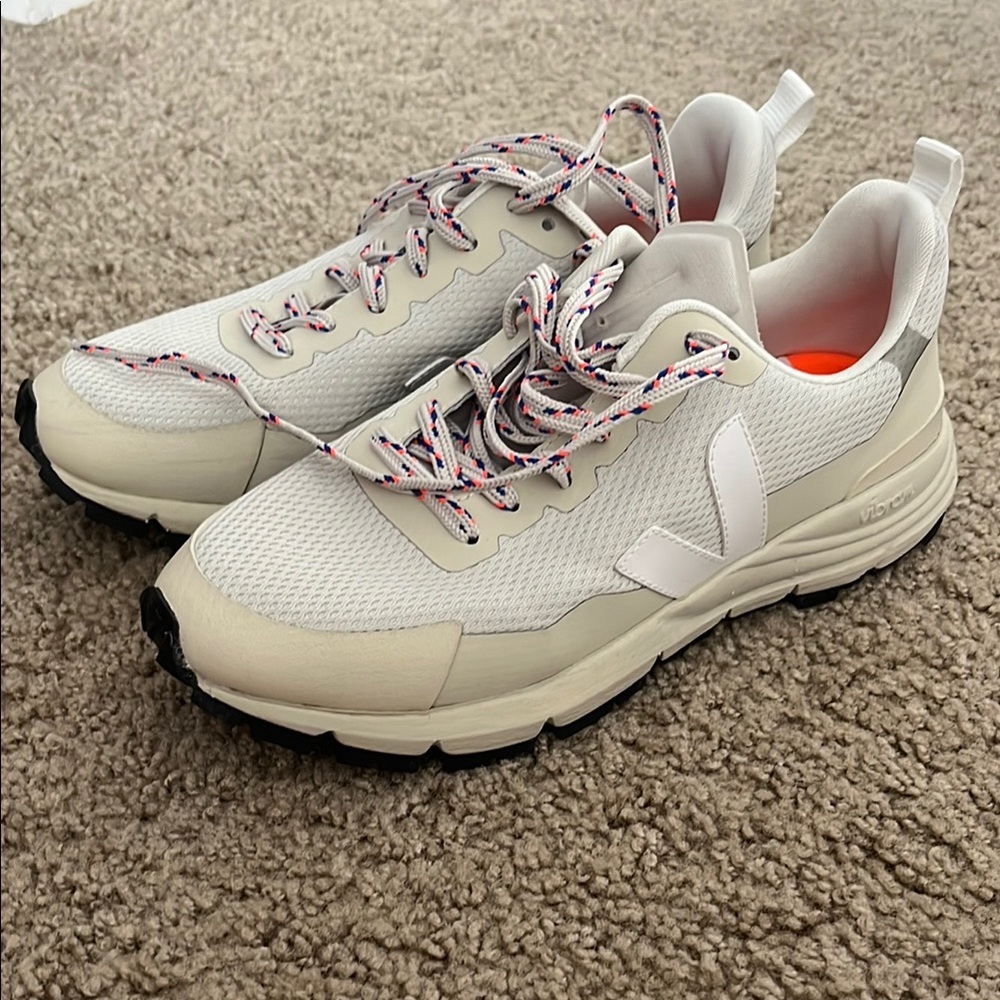 Veja White and Cream Sneakers Retro-Inspired Design, worn twice